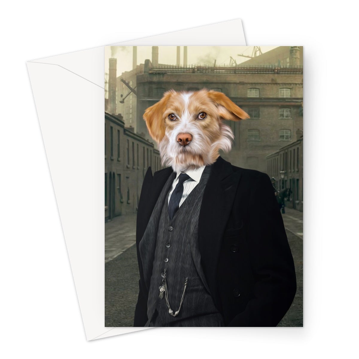Pet Portraits | Arthur (Peaky Blinders Inspired): Custom Pet Greeting Card | Paw & Glory