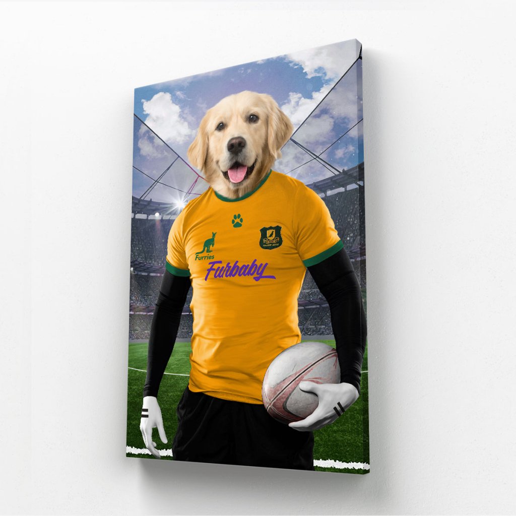 Pet Portraits | Australia Rugby Team: Custom Pet Canvas | Paw & Glory