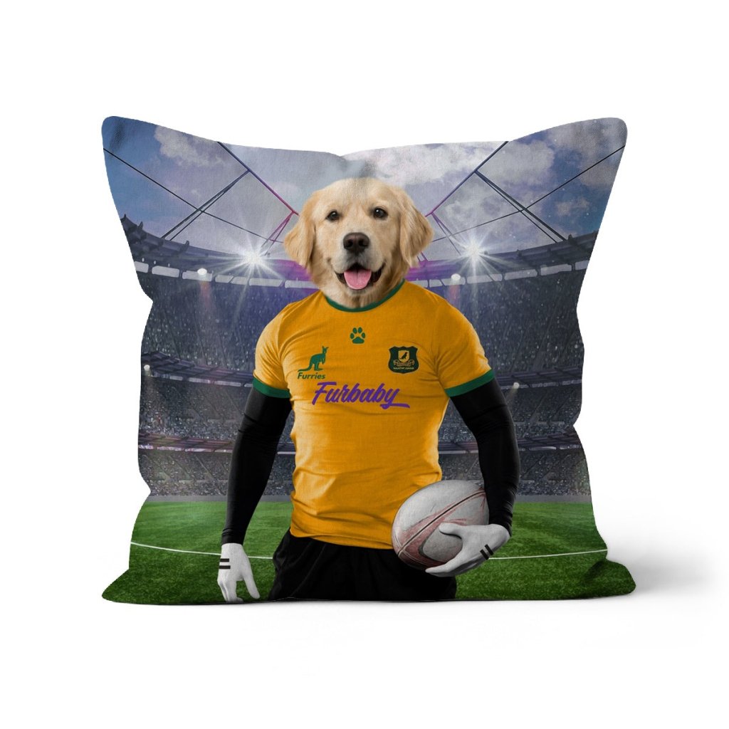 Pet Portraits | Australia Rugby Team: Custom Pet Pillow | Paw & Glory
