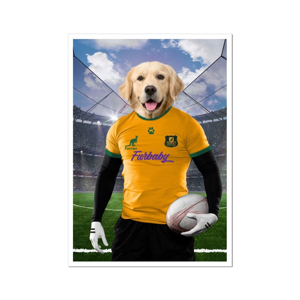 Pet Portraits | Australia Rugby Team: Custom Pet Poster | Paw & Glory