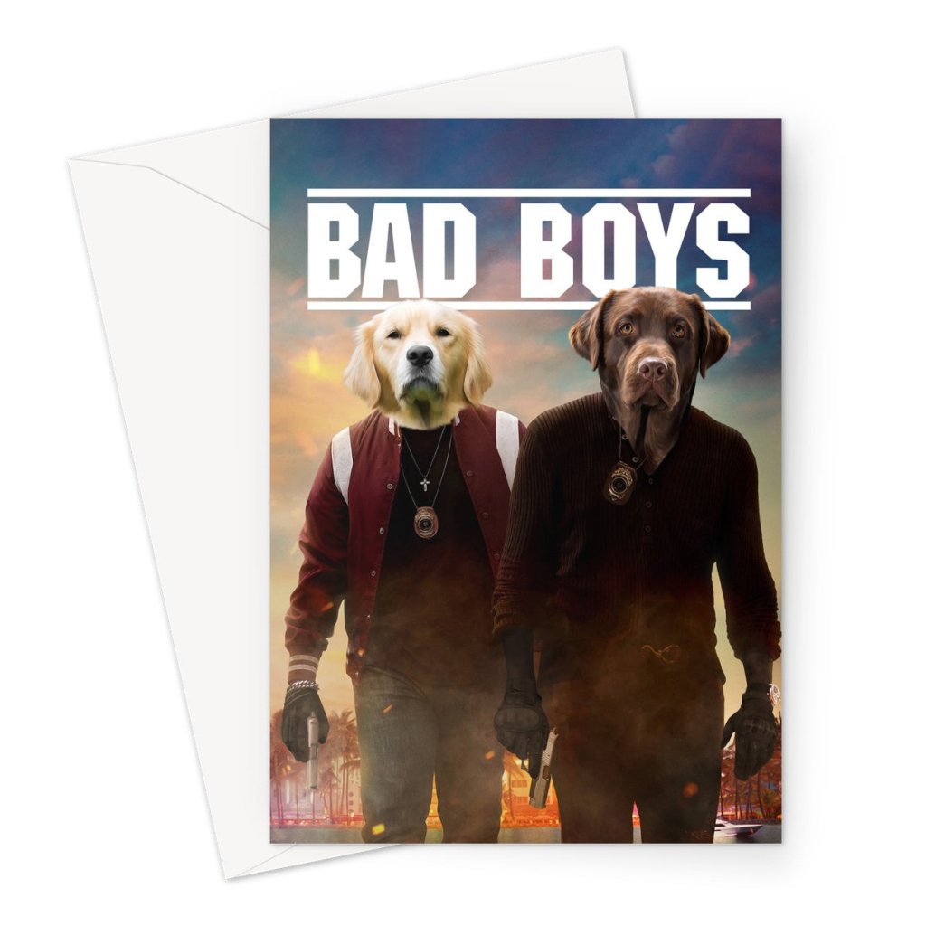 Pet Portraits | Bad Boys: Custom Pet Greeting Card | Paw & Glory
