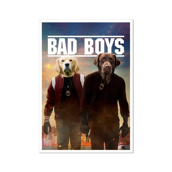 Buddy Cop Duo Custom Pet Poster | Pet Portrait Print | Paw & Glory