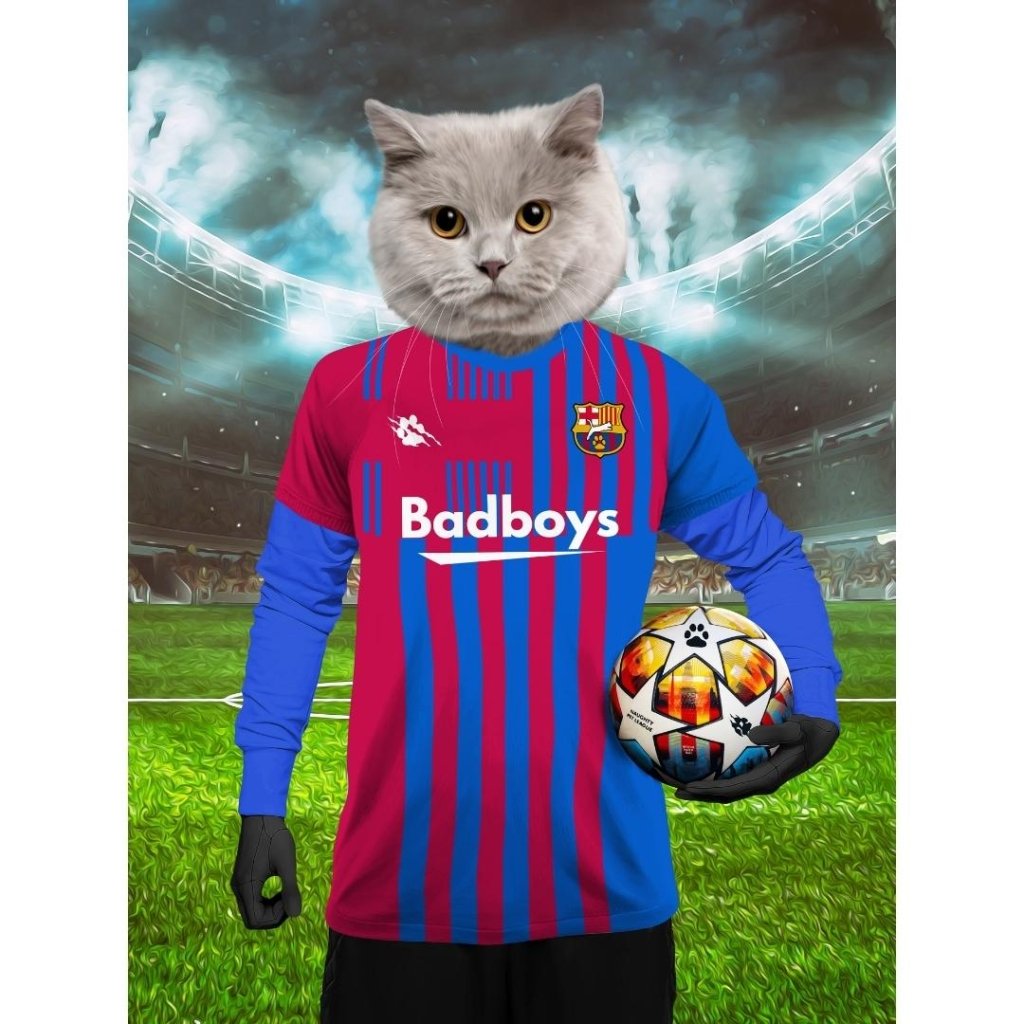 Pet Portraits | Barkcelona Football Club: Custom Digital Download Pet Portrait | Paw & Glory