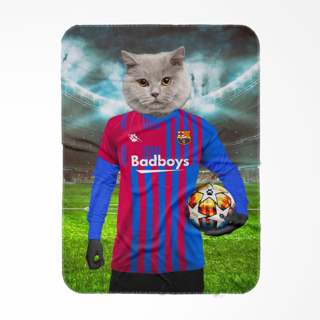 Pet Portraits | Barkcelona Football Club: Custom Pet Blanket | Paw & Glory