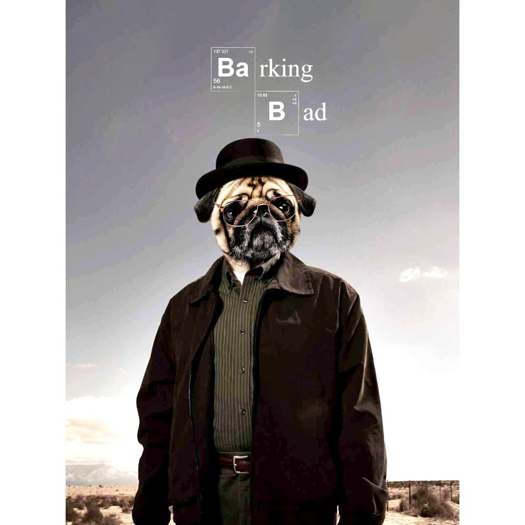 Barking Bad: Custom Digital Download Pet Portrait - Paw & Glory - Dog Portraits - Pet Portraits