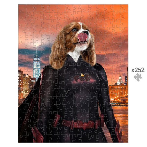 Masked City Heroine Custom Pet Puzzle | Funny Pet Portrait | Paw & Glory