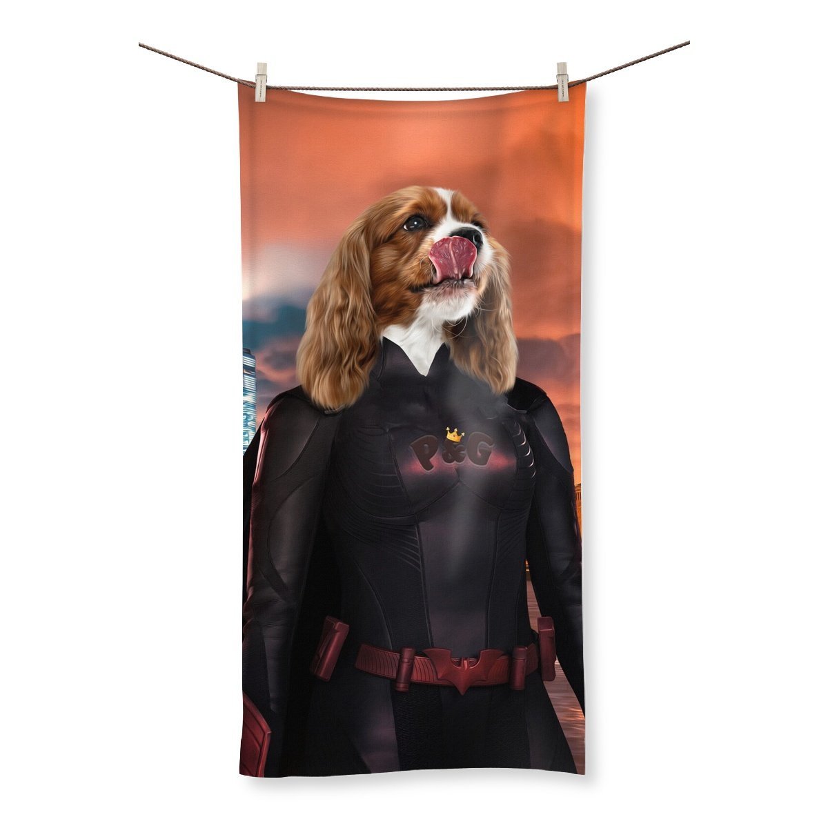 Pet Portraits | Batwoman: Custom Pet Towel | Paw & Glory