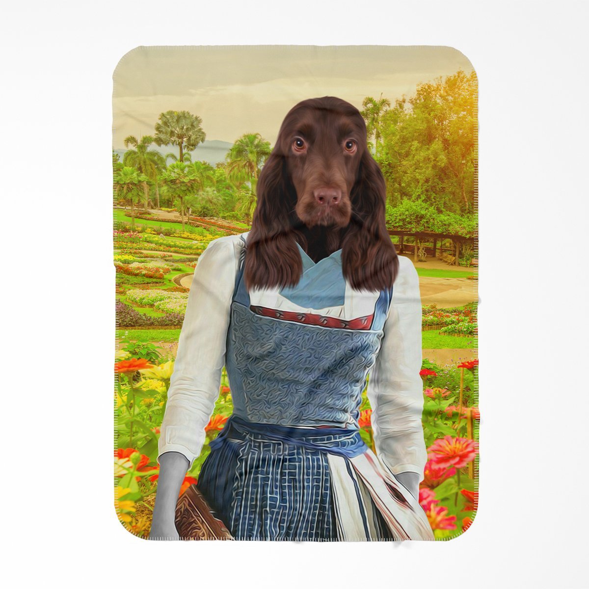 Pet Portraits | Belle (Beauty & The Beast Inspired): Custom Pet Blanket | Paw & Glory