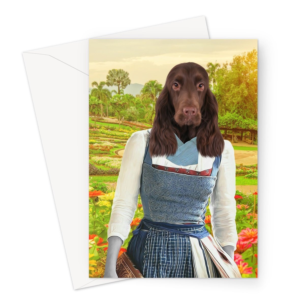 Pet Portraits | Belle (Beauty & The Beast Inspired): Custom Pet Greeting Card | Paw & Glory