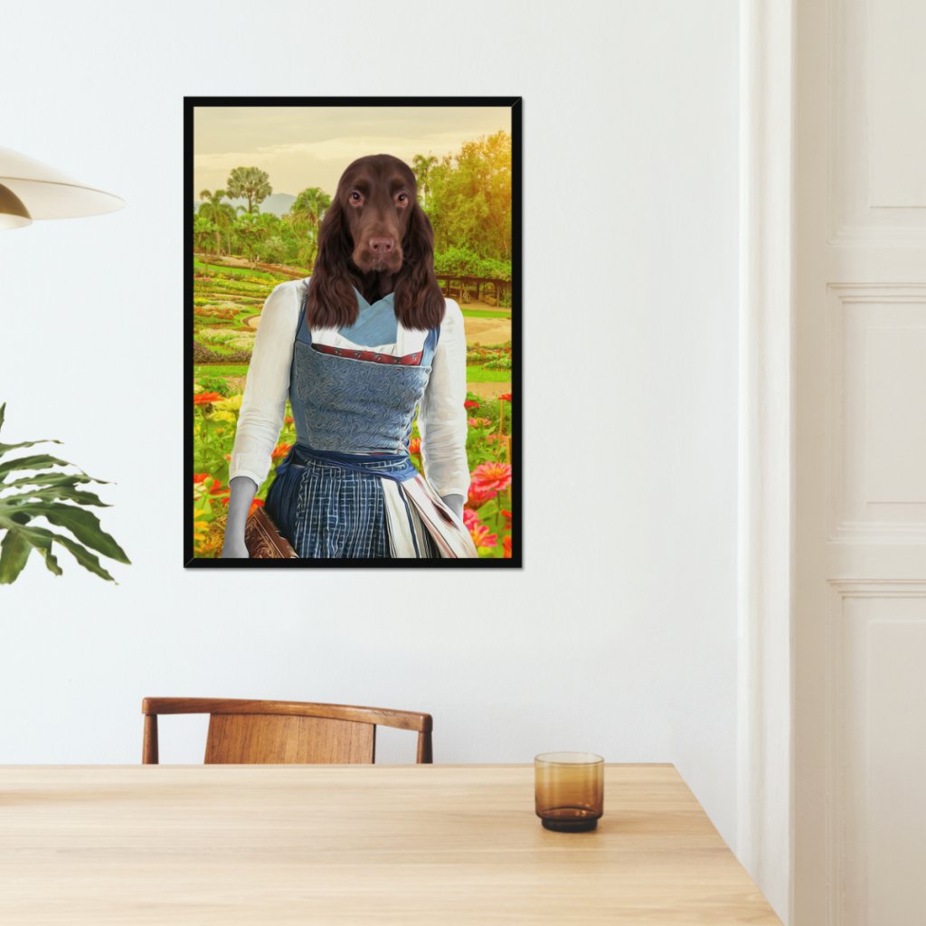 Pet Portraits | Belle (Beauty & The Beast Inspired): Custom Pet Portrait | Paw & Glory