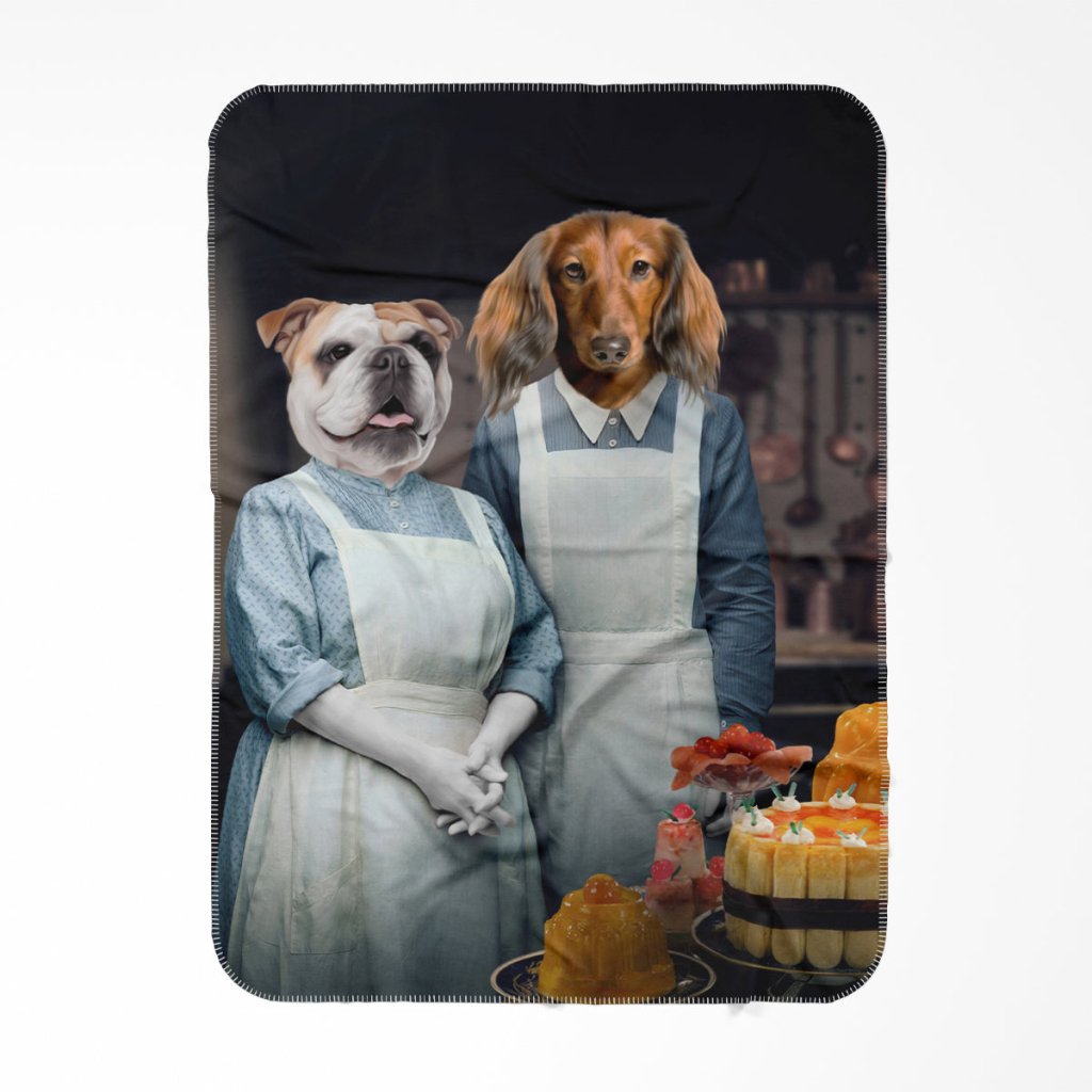 Pet Portraits | Beryl & Daisy (Downton Abbey Inspired): Custom Pet Blanket | Paw & Glory