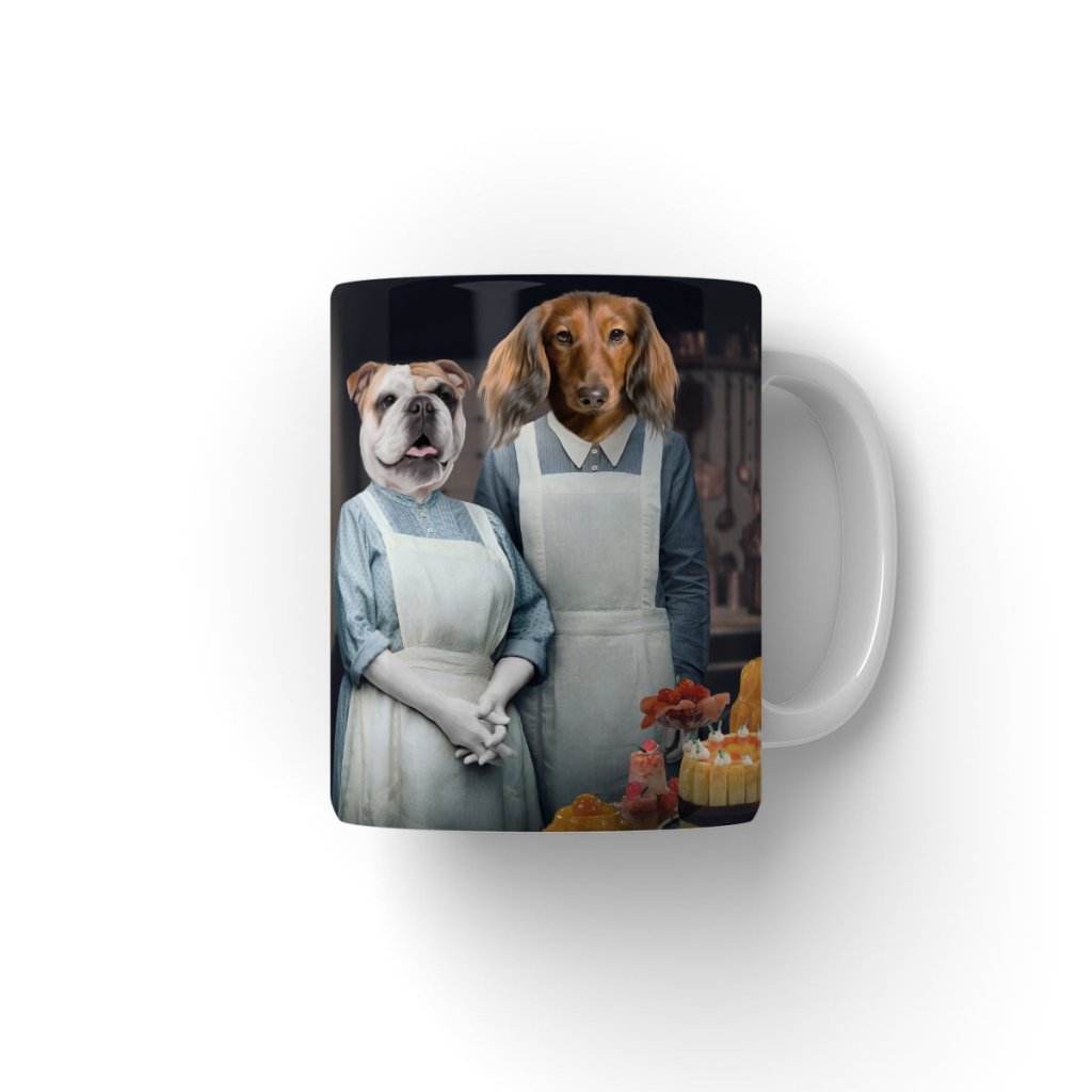 Beryl & Daisy (Downton Abbey Inspired): Custom Pet Coffee Mug - Paw & Glory - Dog Portraits - Pet Portraits