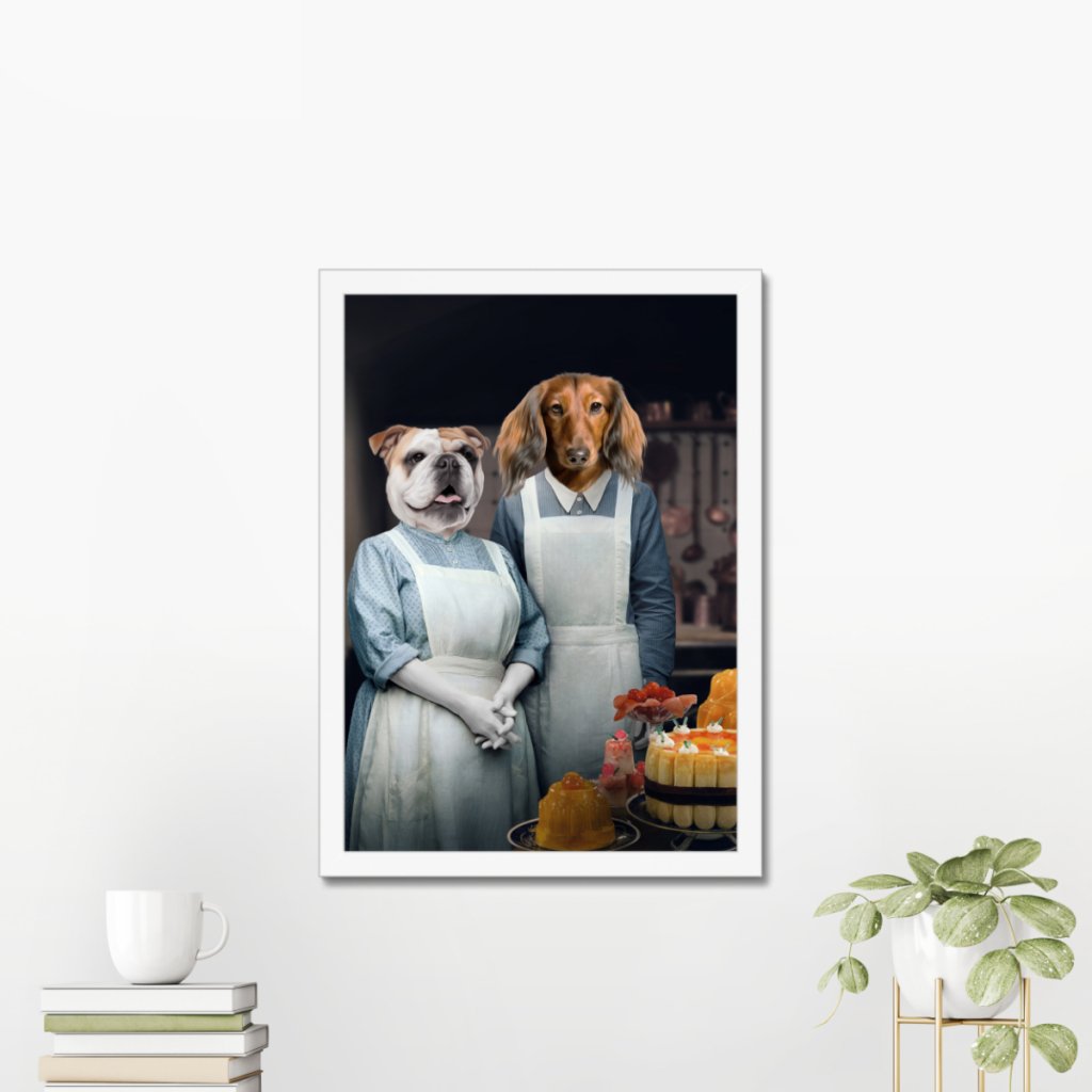 Edwardian Kitchen Duo Custom Pet Portrait | Paw & Glory