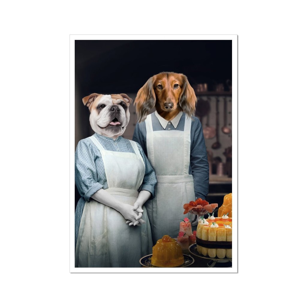 Beryl & Daisy (Downton Abbey Inspired): Custom Pet Portrait - Paw & Glory - Dog Portraits - Pet Portraits