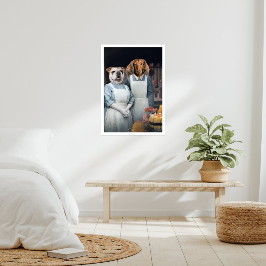 Pet Portraits | Beryl & Daisy (Downton Abbey Inspired): Custom Pet Poster | Paw & Glory