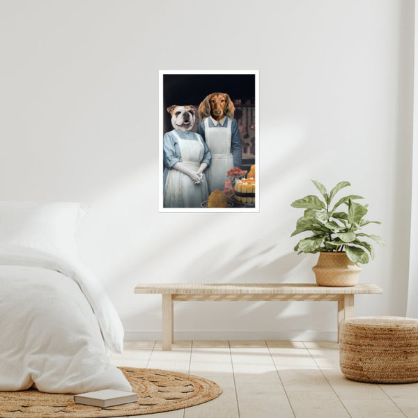 Edwardian Kitchen Duo: Custom Pet Poster | royal pet portrait | Paw & Glory