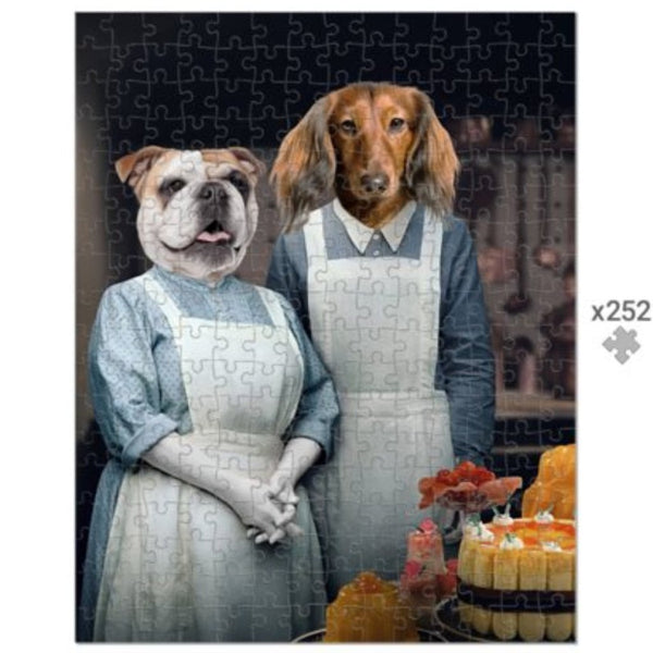Edwardian Kitchen Duo: Custom Pet Puzzle | royal pet portrait | Paw & Glory