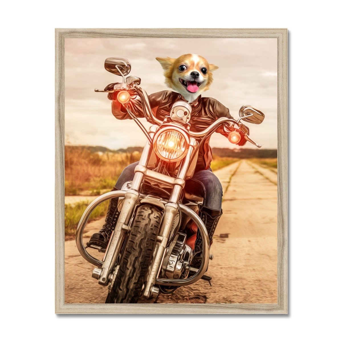 Biker Chick Custom Pet Portrait | Custom Pet Portrait | Paw & Glory