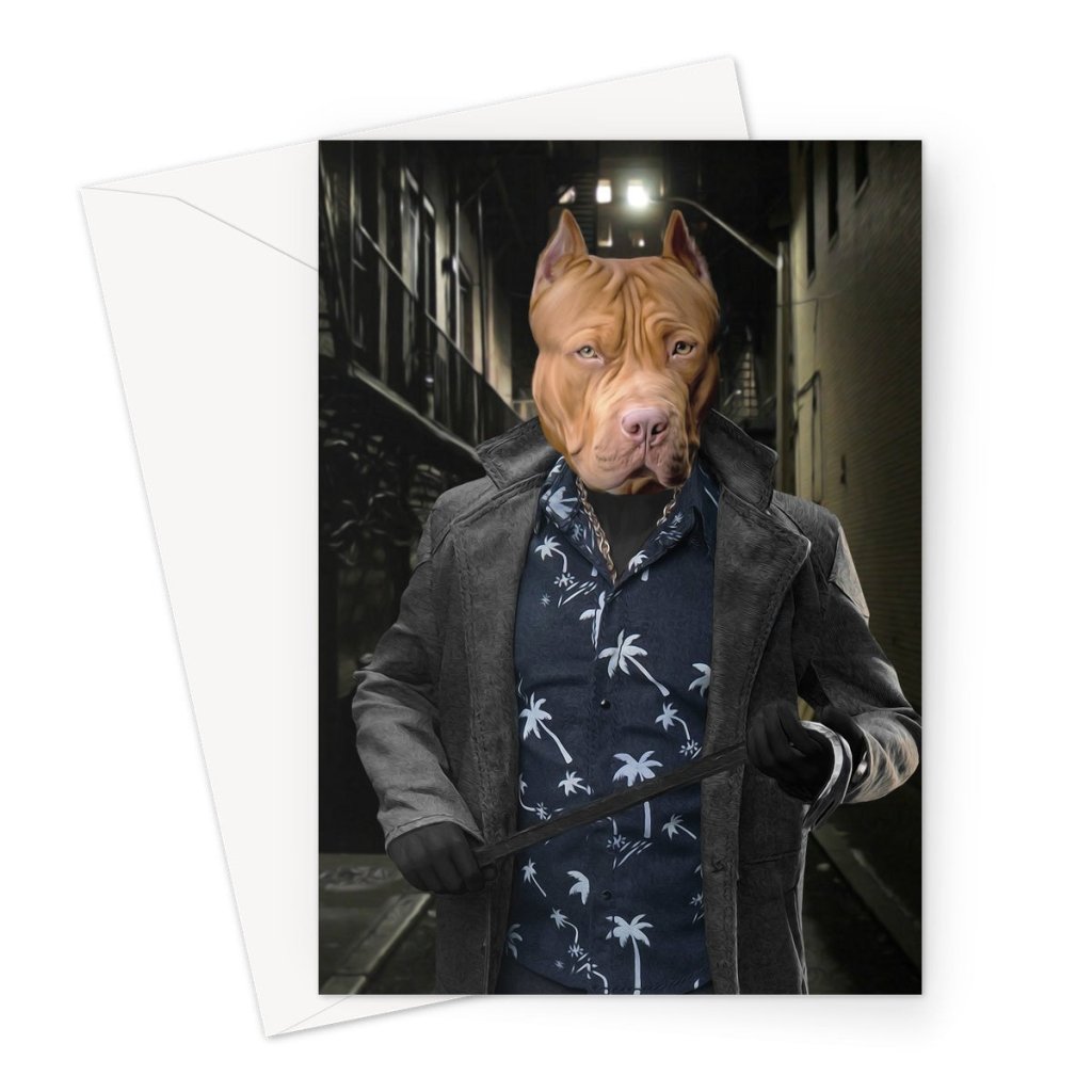 Pet Portraits | Billy Butcher (The Boys Inspired): Custom Pet Greeting Card | Paw & Glory