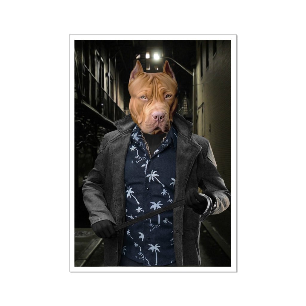 Vigilante Antihero Custom Pet Poster | Custom Pet Portrait Print | Paw & Glory
