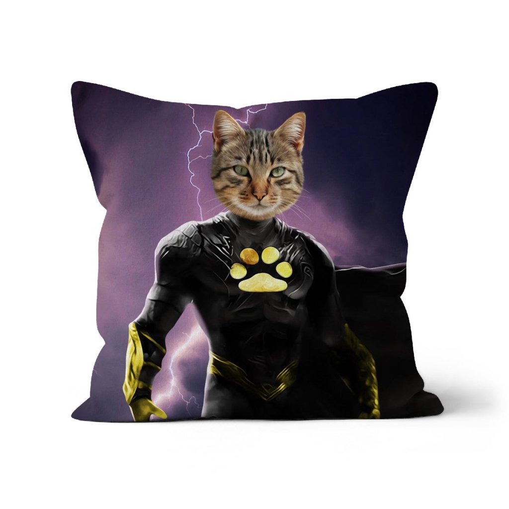 Pet Portraits | Black Adam (DC Superhero Inspired): Custom Pet Pillow | Paw & Glory