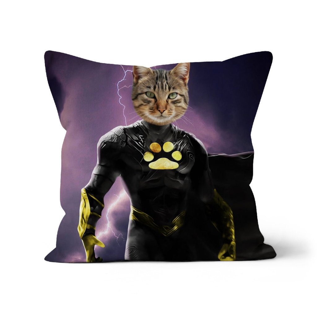 Pet Portraits | Black Adam (DC Superhero Inspired): Custom Pet Pillow | Paw & Glory