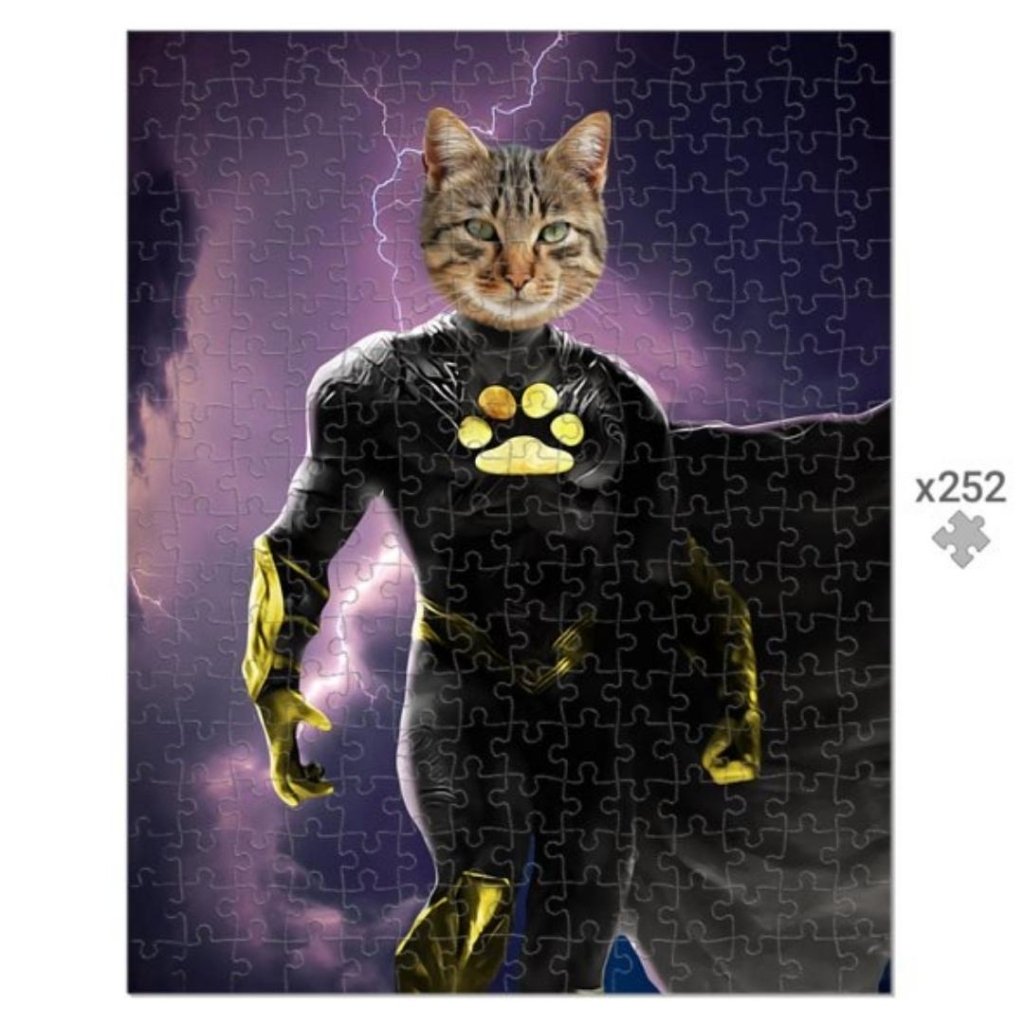 Pet Portraits | Black Adam (DC Superhero Inspired): Custom Pet Puzzle | Paw & Glory