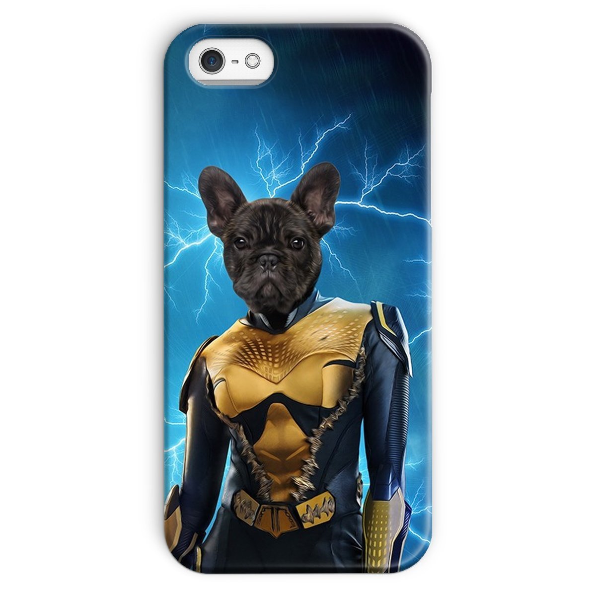 Pet Portraits | Black Lightening (DC Superhero Inspired): Custom Pet Phone Case | Paw & Glory