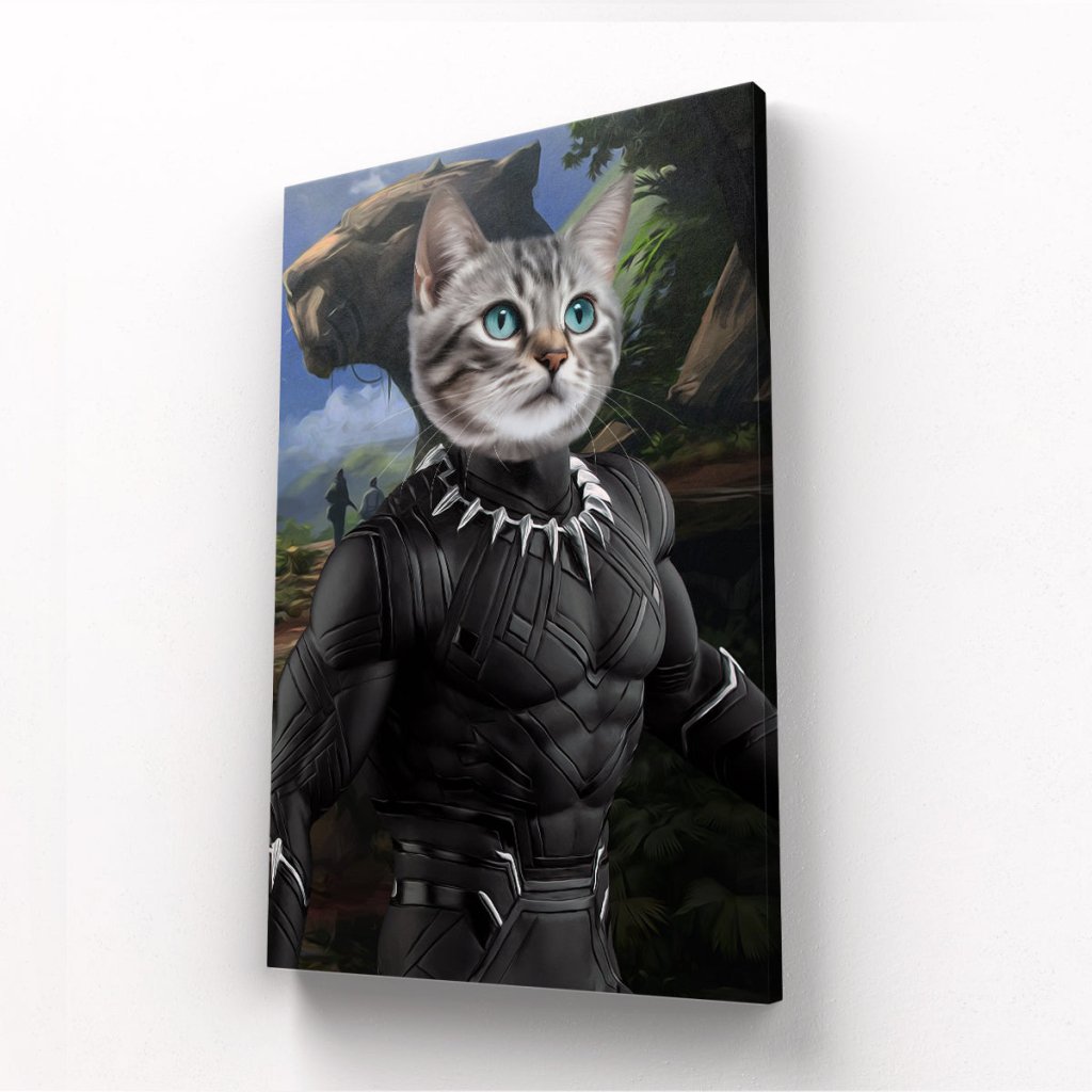 Pet Portraits | Black Panther (Marvel Inspired): Custom Pet Canvas | Paw & Glory