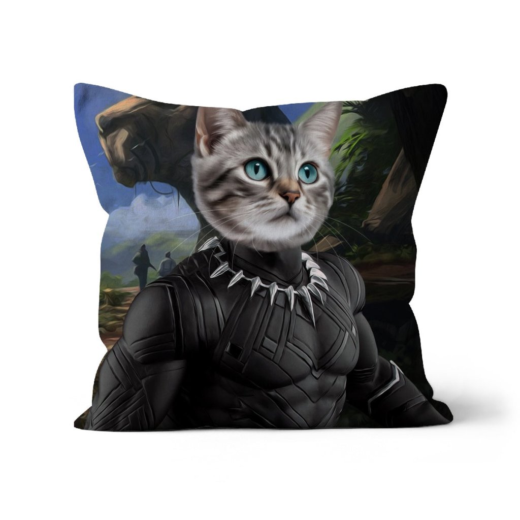 Pet Portraits | Black Panther (Marvel Inspired): Custom Pet Pillow | Paw & Glory