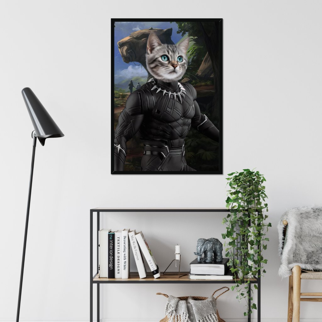 Pet Portraits | Black Panther (Marvel Inspired): Custom Pet Portrait | Paw & Glory
