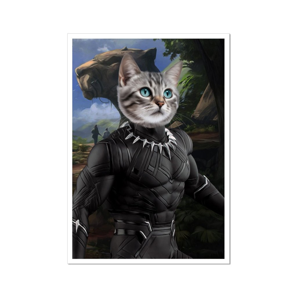 Pet Portraits | Black Panther (Marvel Inspired): Custom Pet Poster | Paw & Glory