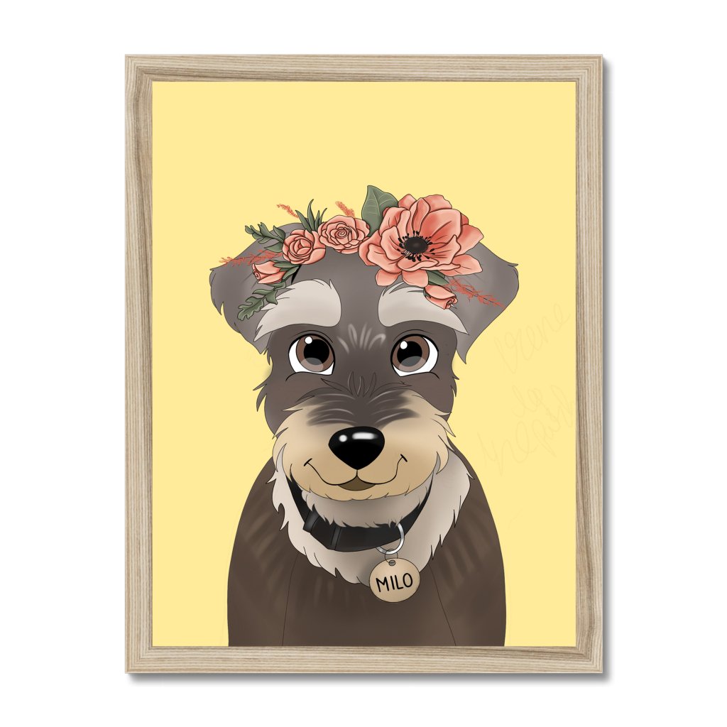 Pet Portraits | Blossom Crown: Cartoon Pet Portrait | Paw & Glory