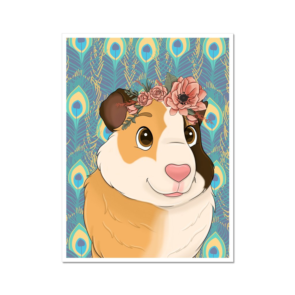 Pet Portraits | Blossom Crown: Cartoon Pet Poster | Paw & Glory