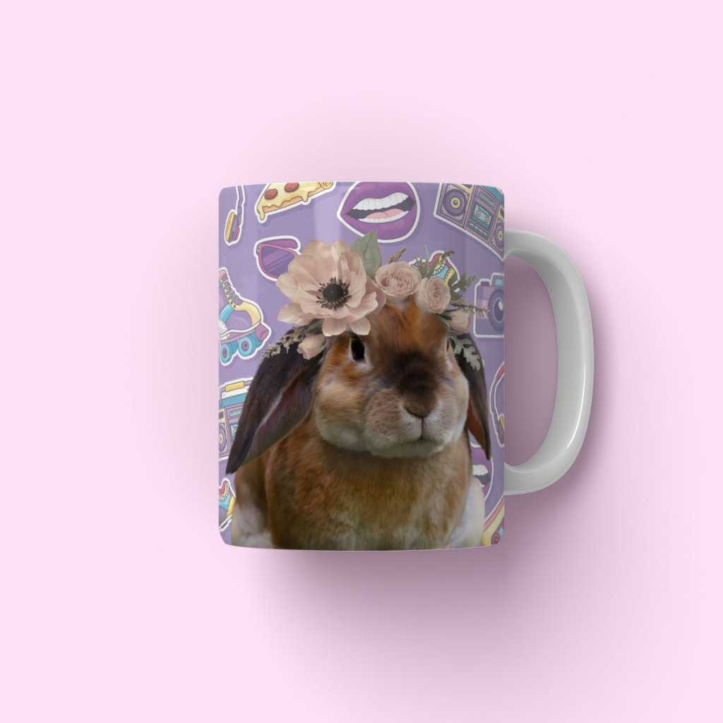 Pet Portraits | Blossom Crown: Minimalist Pet Coffee Mug | Paw & Glory