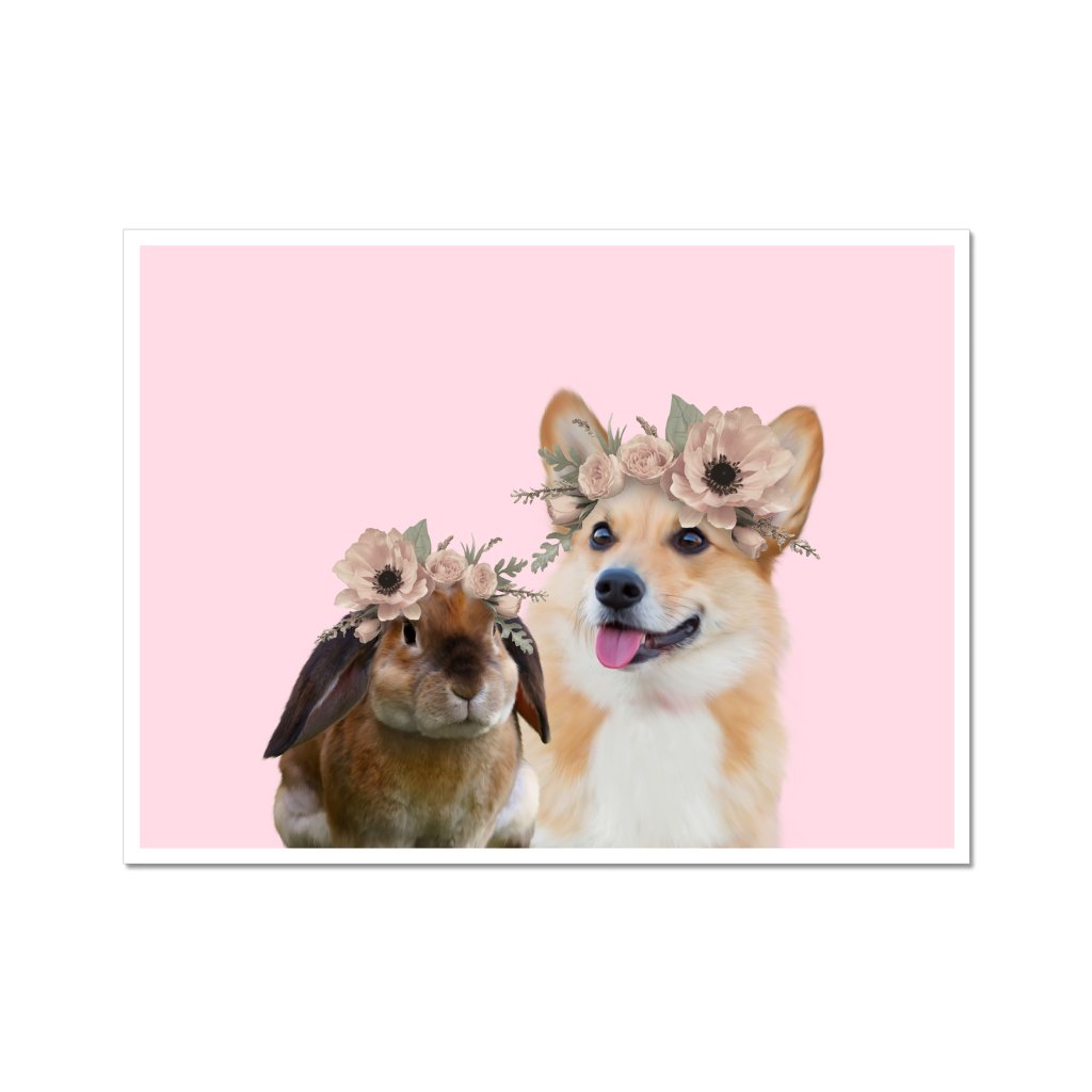 Pet Portraits | Blossom Crown: Minimalist Pet Poster | Paw & Glory