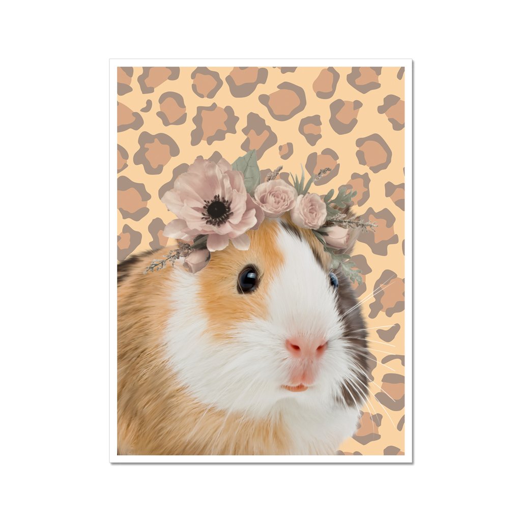 Pet Portraits | Blossom Crown: Minimalist Pet Poster | Paw & Glory
