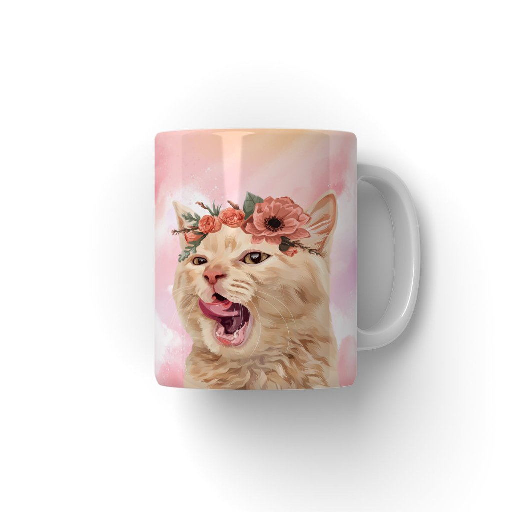 Pet Portraits | Blossom Crown: Modern Pet Coffee Mug | Paw & Glory