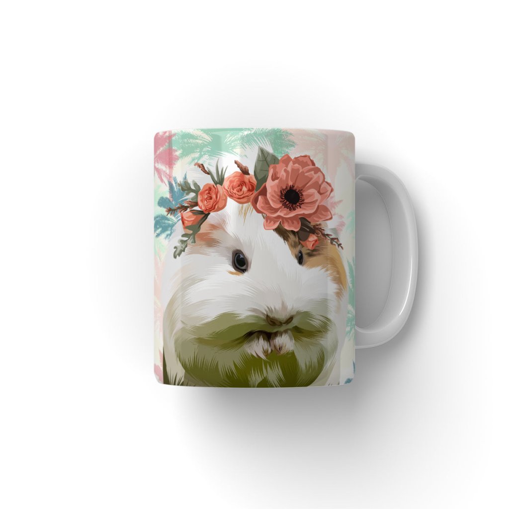 Pet Portraits | Blossom Crown: Modern Pet Coffee Mug | Paw & Glory