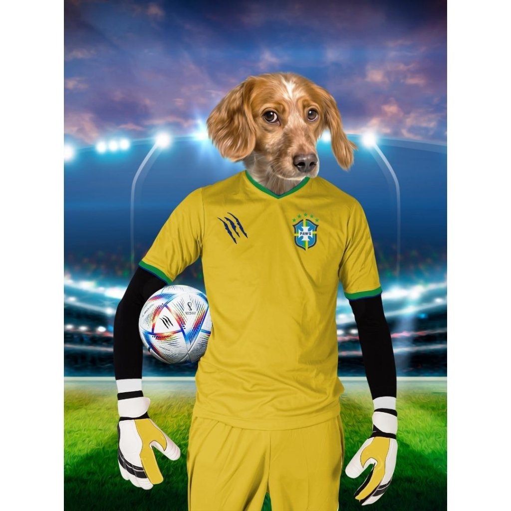 Pet Portraits | Brazil Football Team (FIFA 2022): Custom Digital Download Pet Portrait | Paw & Glory
