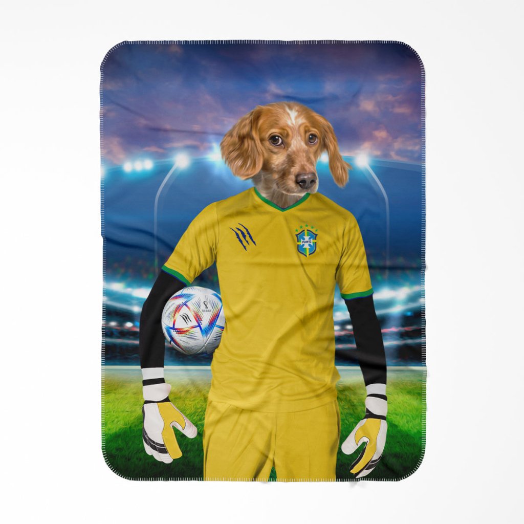 Pet Portraits | Brazil Football Team (FIFA 2022): Custom Pet Blanket | Paw & Glory