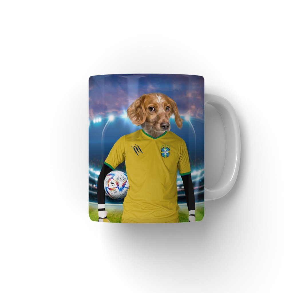 Pet Portraits | Brazil Football Team (FIFA 2022): Custom Pet Coffee Mug | Paw & Glory