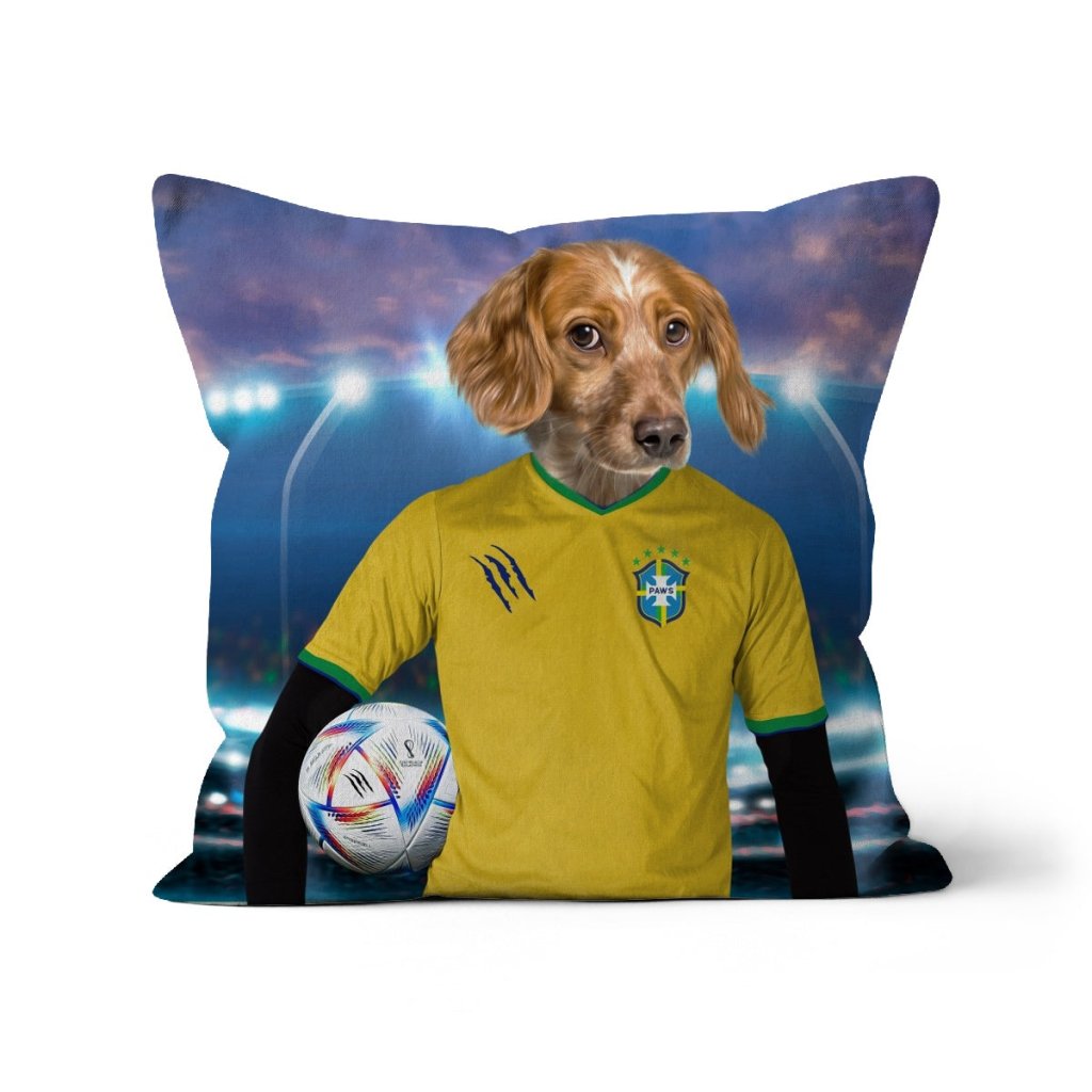 Pet Portraits | Brazil Football Team (FIFA 2022): Custom Pet Pillow | Paw & Glory