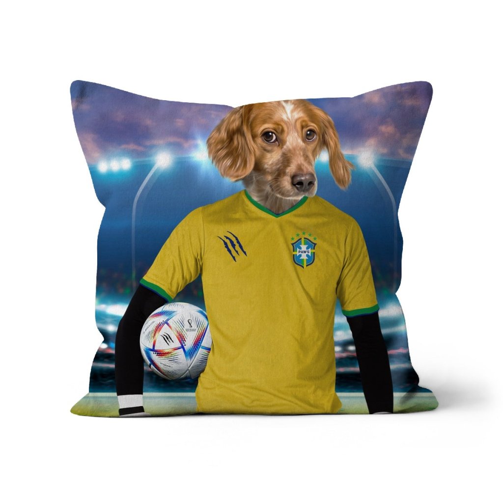 Pet Portraits | Brazil Football Team (FIFA 2022): Custom Pet Pillow | Paw & Glory