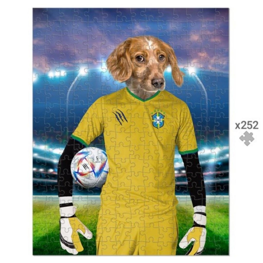 Pet Portraits | Brazil Football Team (FIFA 2022): Custom Pet Puzzle | Paw & Glory