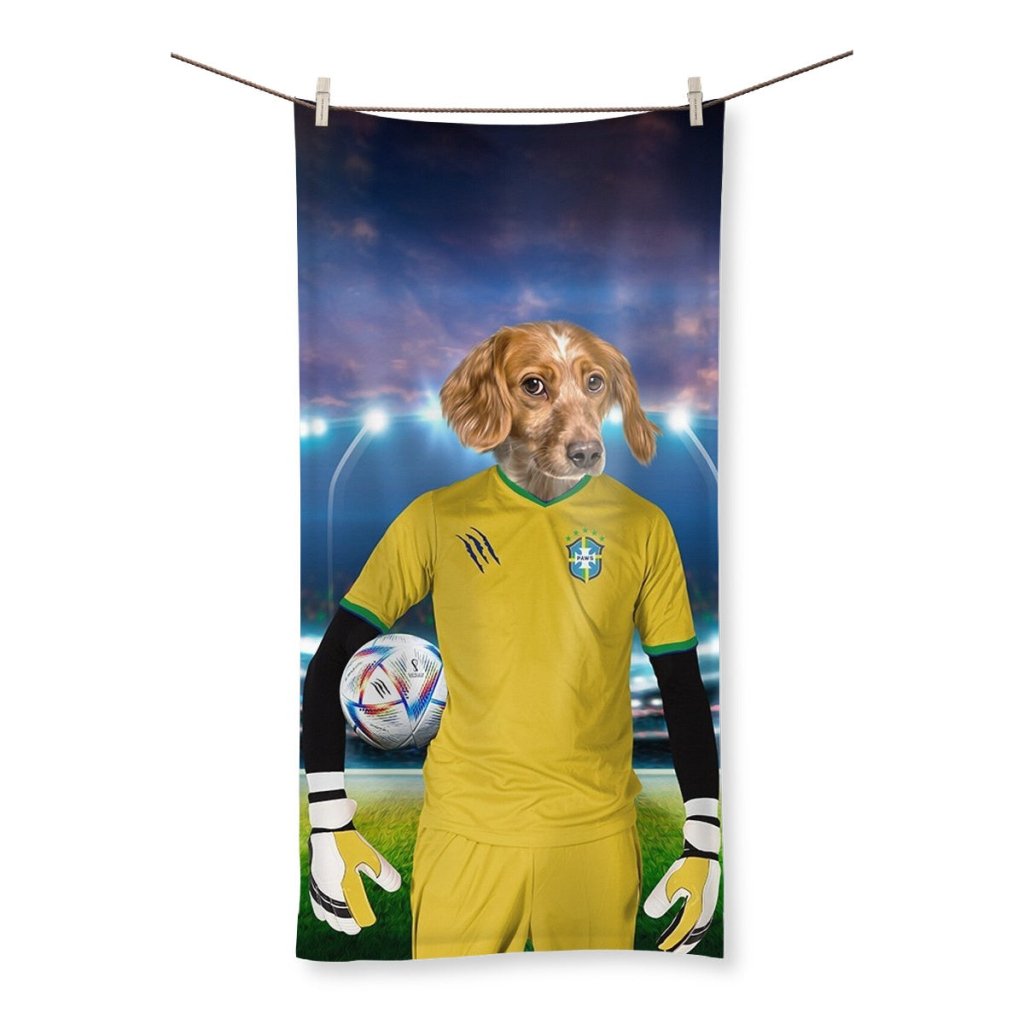 Pet Portraits | Brazil Football Team (FIFA 2022): Custom Pet Towel | Paw & Glory