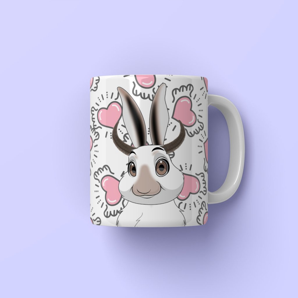 Pet Portraits | Buffalo Horn: Cartoon Pet Coffee Mug | Paw & Glory