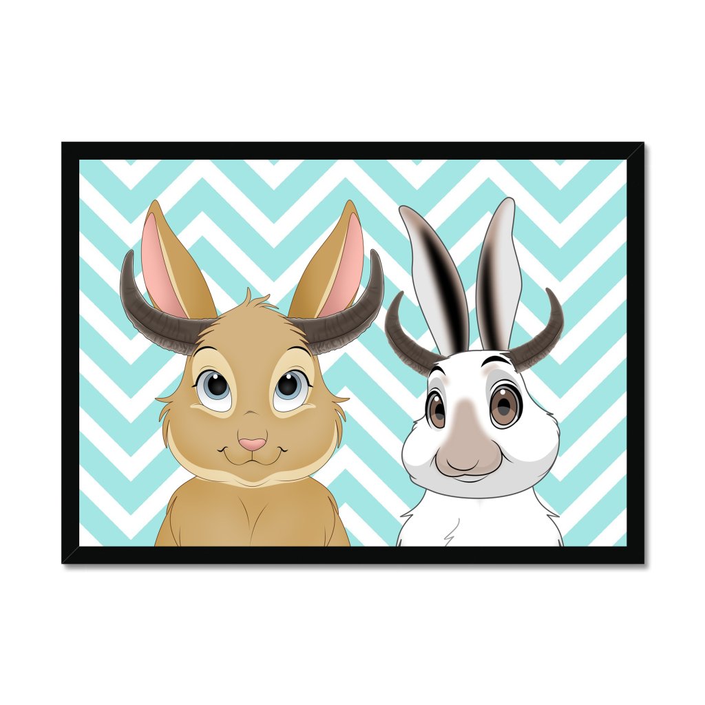 Pet Portraits | Buffalo Horn: Cartoon Pet Portrait | Paw & Glory
