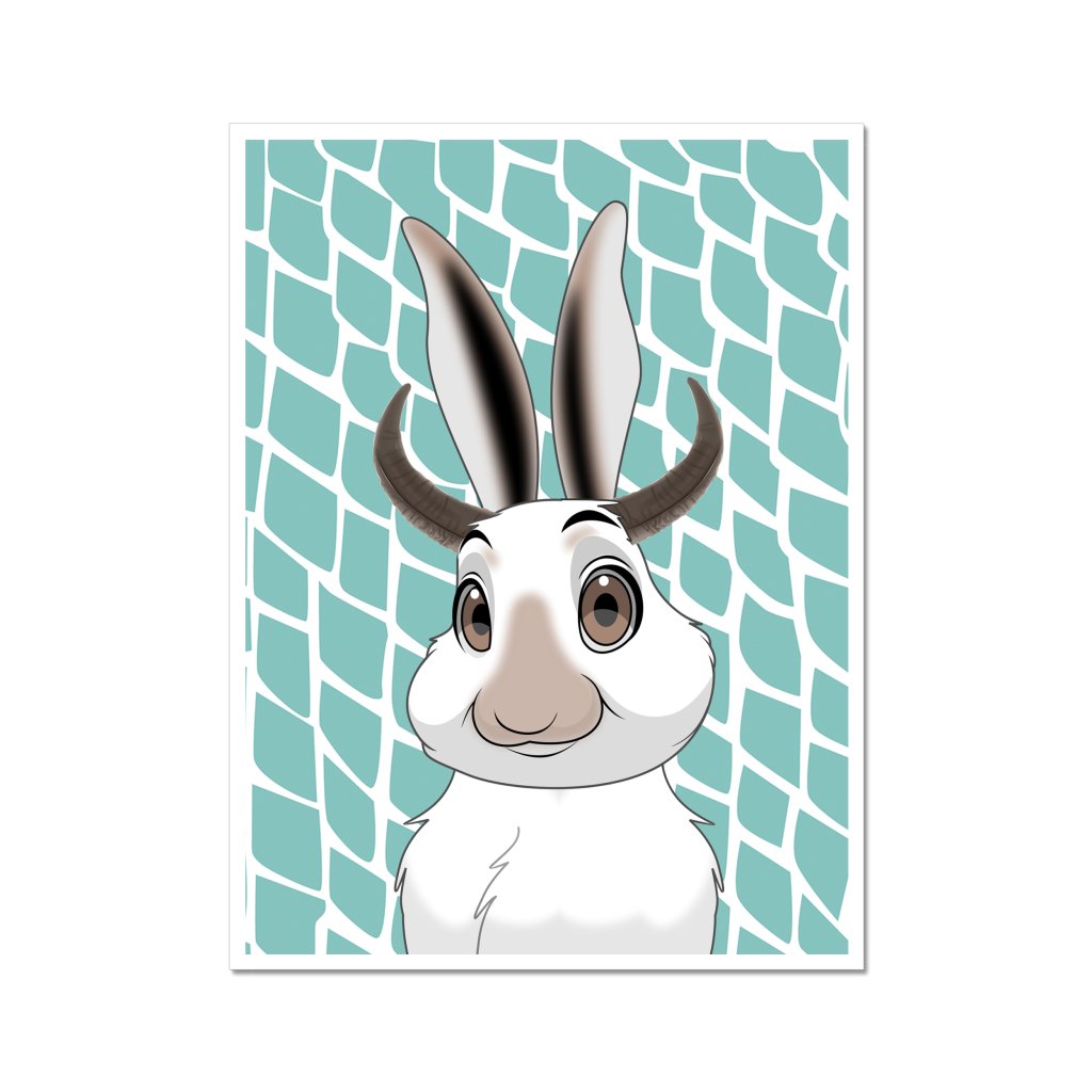 Pet Portraits | Buffalo Horn: Cartoon Pet Poster | Paw & Glory
