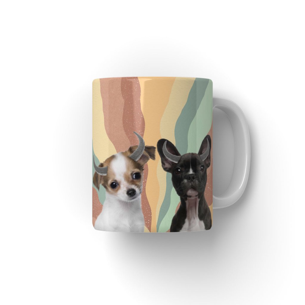 Pet Portraits | Buffalo Horn: Minimalist Pet Coffee Mug | Paw & Glory